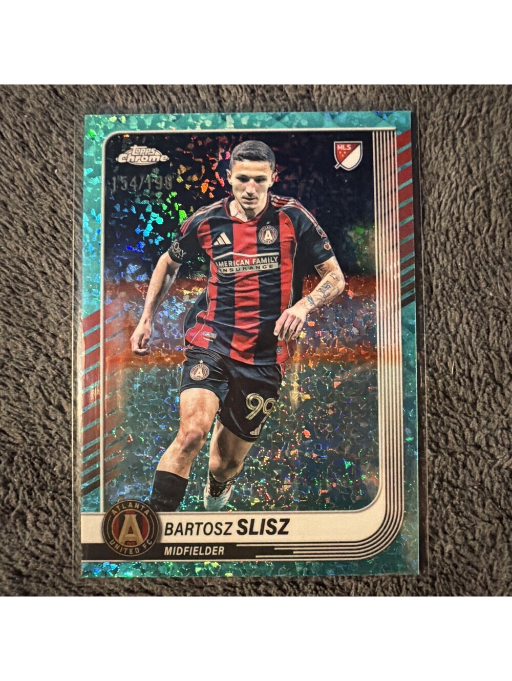 2025 Topps Chrome MLS Bartosz Slisz #91 Aqua Mini Diamonds Parallel /199